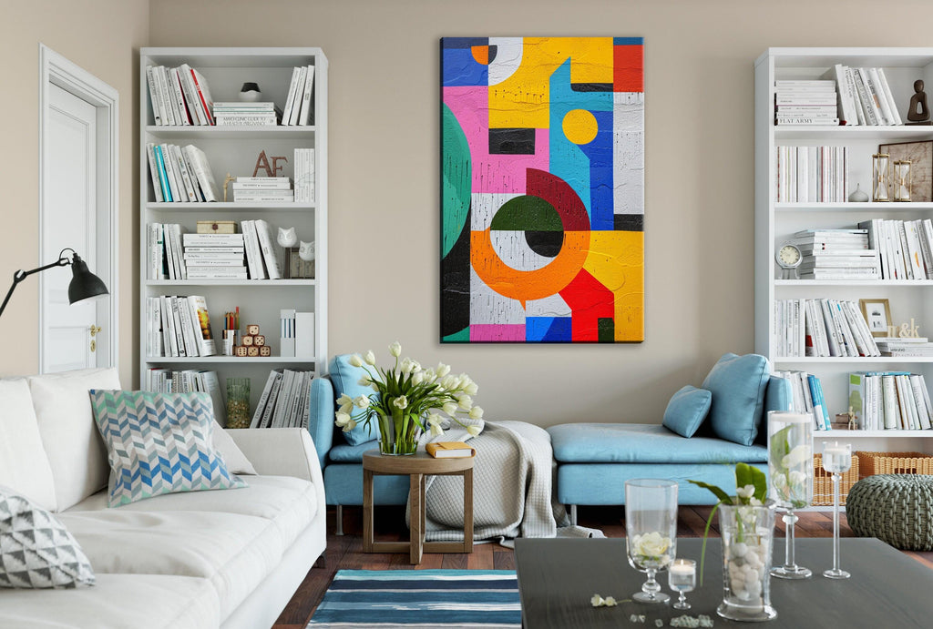Abstract Brutalism Artwork - Large Abstract Art | Gallery Wrapped Canvas Print