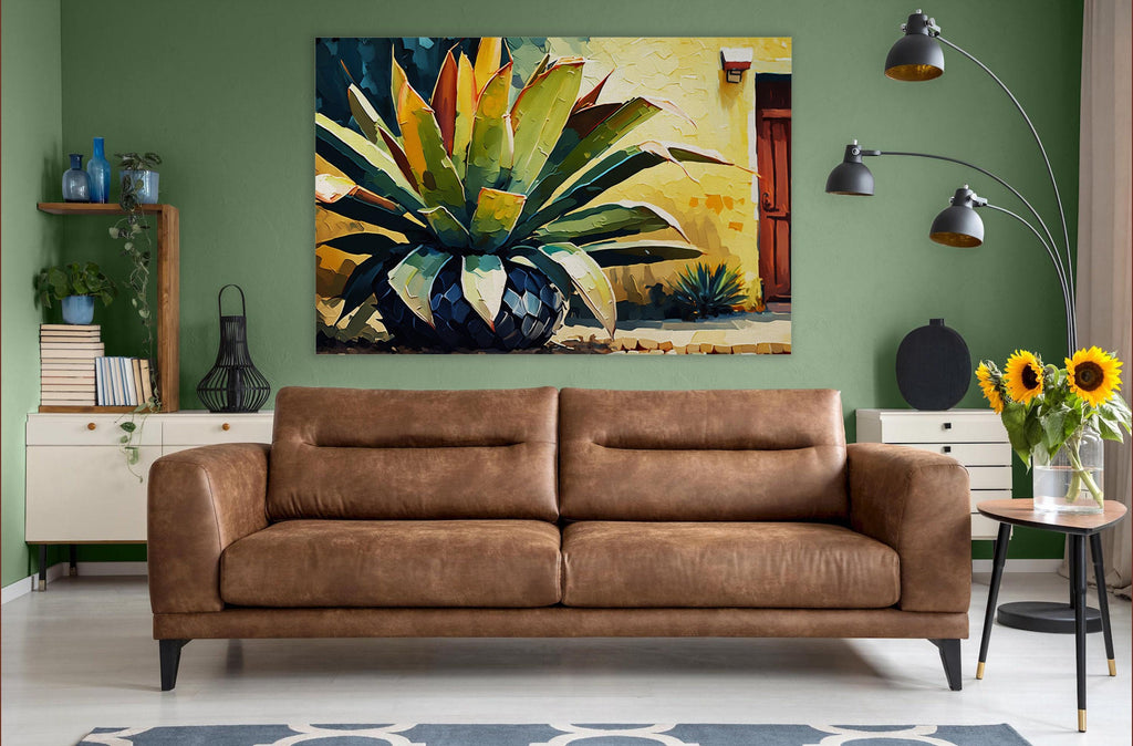 Agave Cactus Art Print - Southwestern Home Decor | Gallery Wrapped Canvas, Ready to Hang