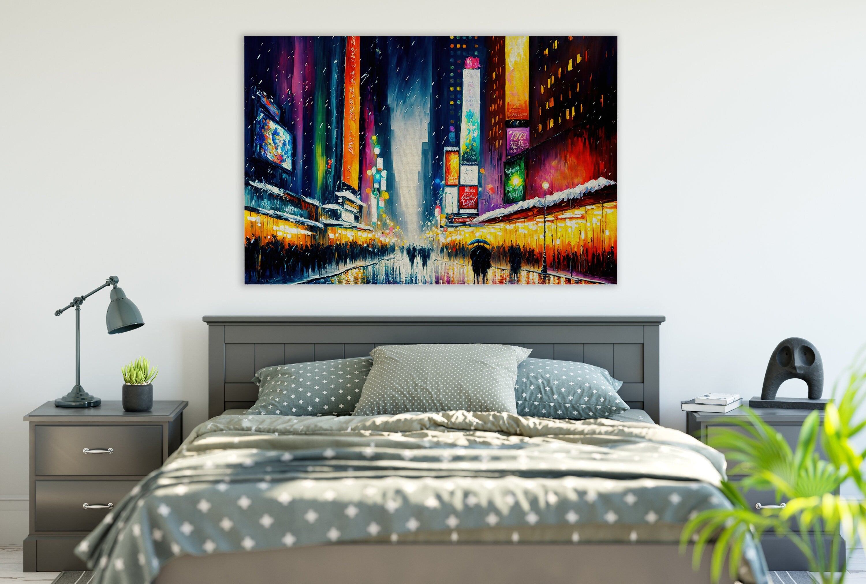 Times Square Canvas Print - Vibrant New York City Art on Gallery Ready Wooden Frame