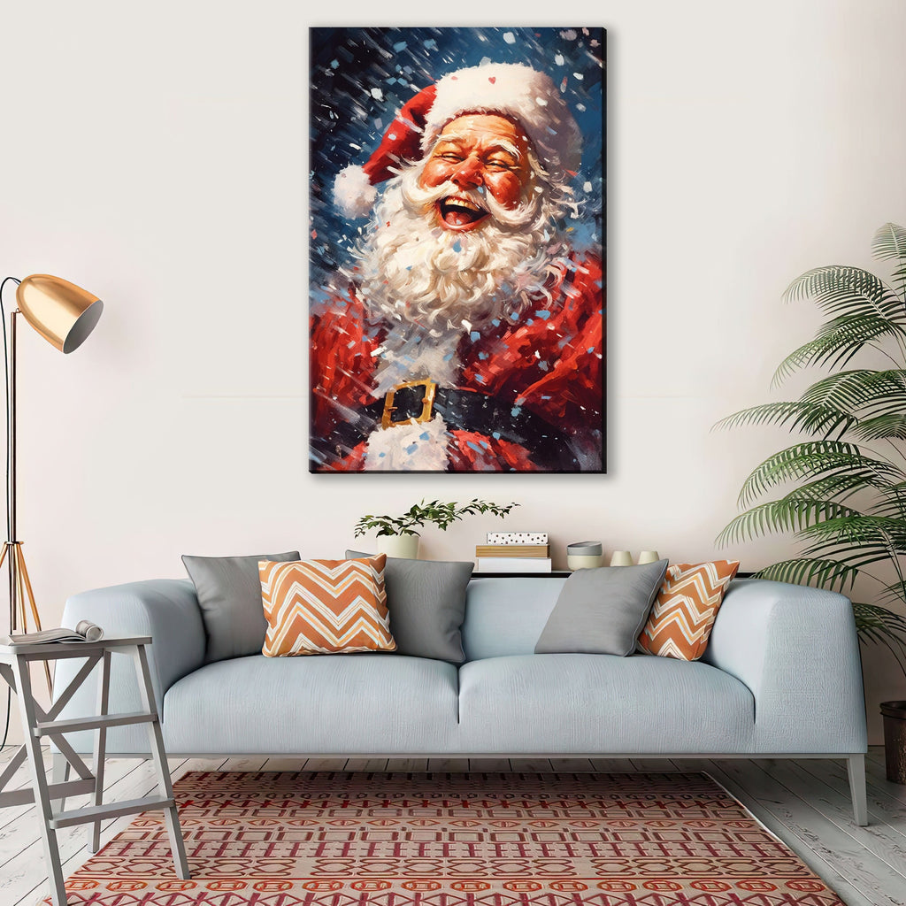 Santa Canvas Print | Classic Christmas Decor on Giclee Canvas - Ready to Hang Holiday Wall Art
