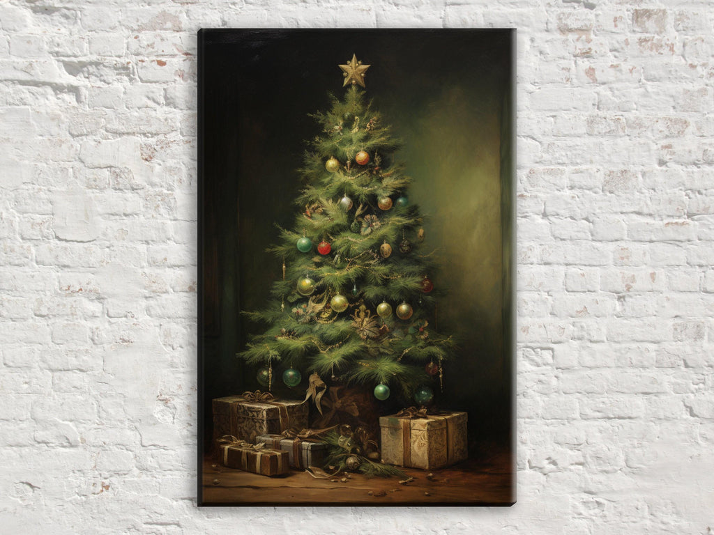 Rustic Christmas Tree Art - Extra Large Canvas Print | Ready to Hang Wall Art