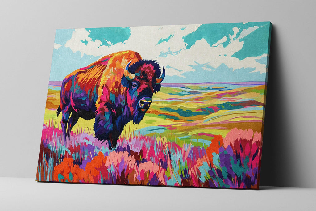 Bison Pop Art - Bold Wall Art Canvas | Extra Large Gallery Wrapped Canvas