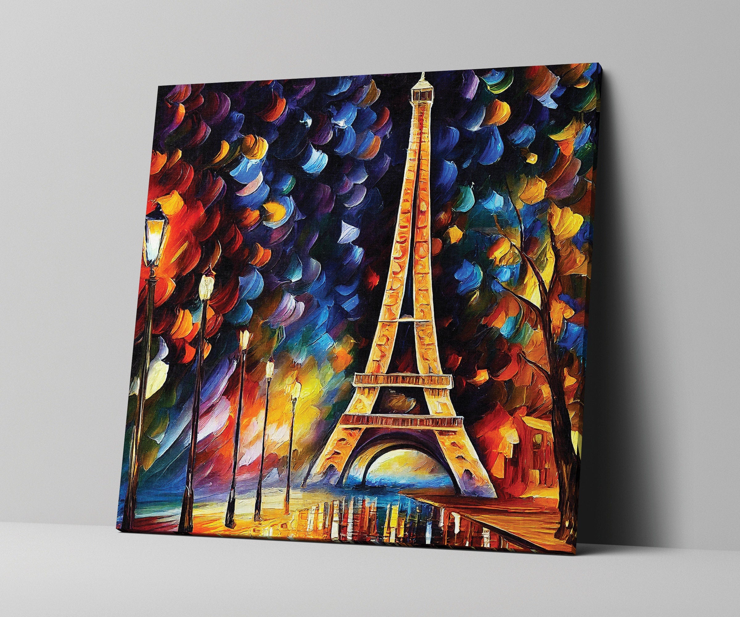 Eiffel Tower Canvas – Vibrant Paris Wall Art With Wooden Frame & Scratch Resistant Coating