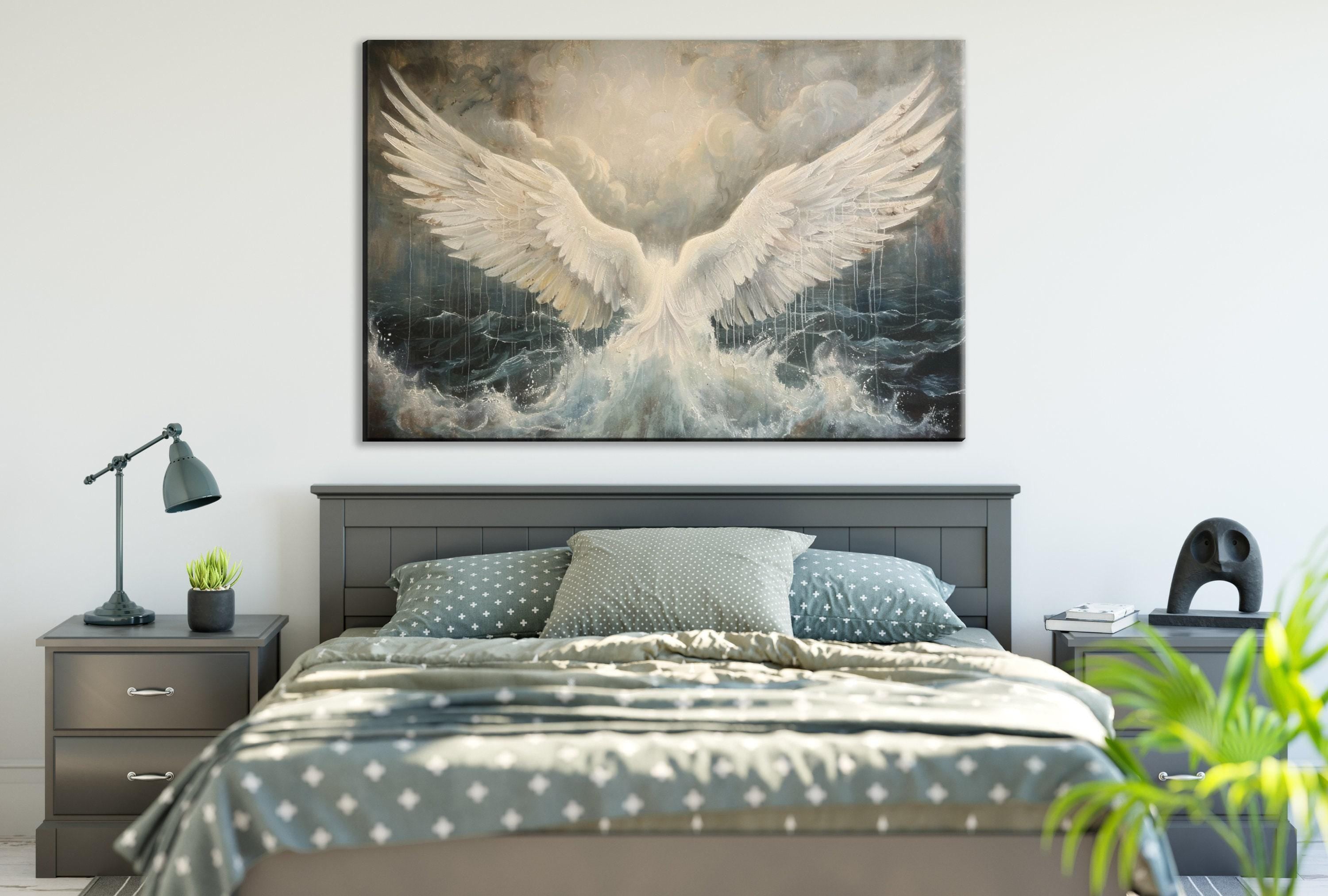 Angel Wings Canvas - Large Canvas Art | Celestial Art Print, Ready to Hang