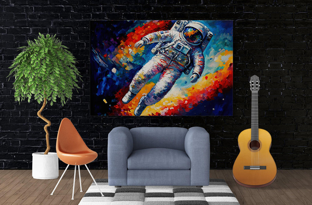 Astronaut Wall Art – Large Canvas Print | Cosmic Space Painting Decor, Ready to Hang