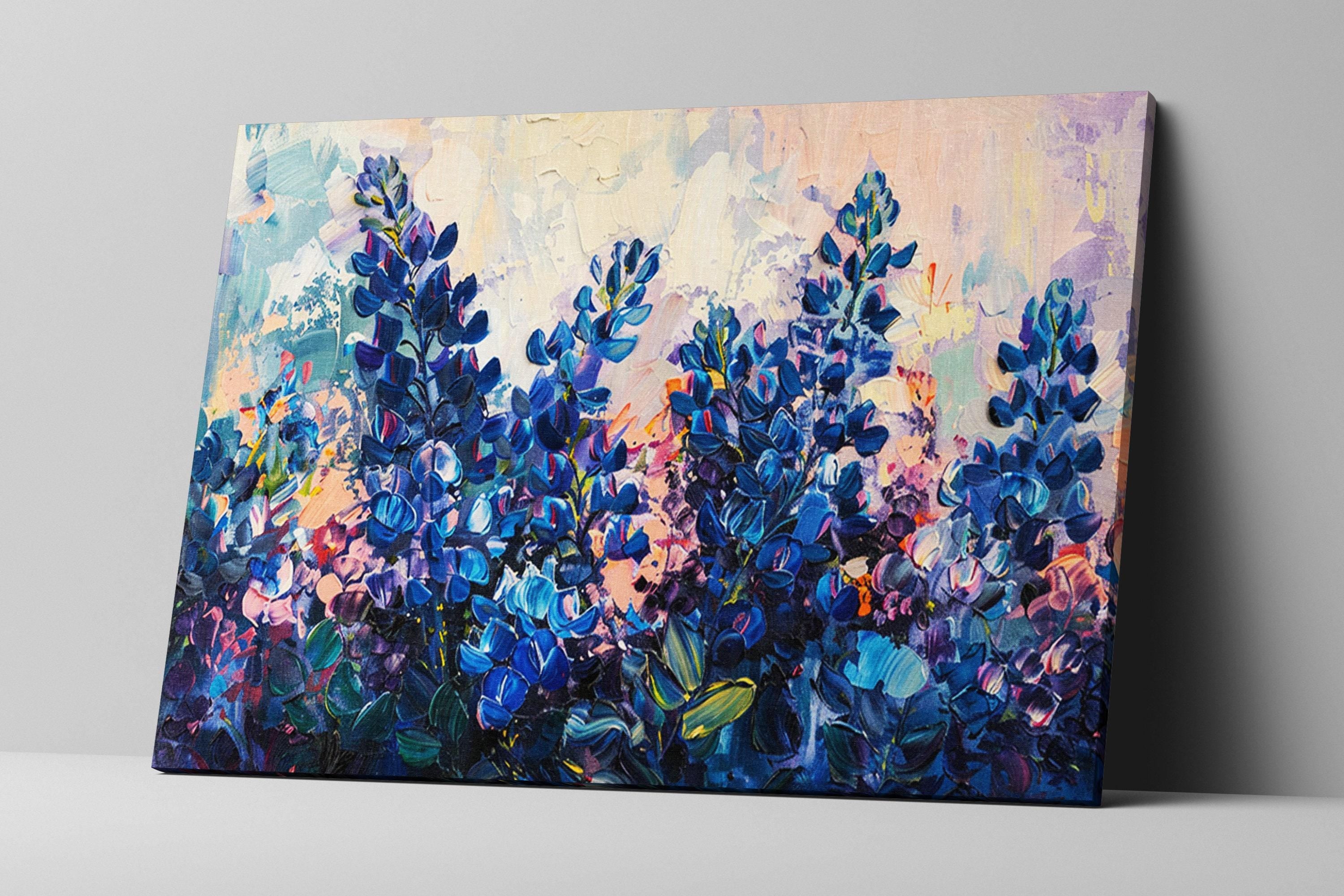 Texas Bluebonnet Art – Large Canvas Print | Gallery Wrapped Wildflower Canvas