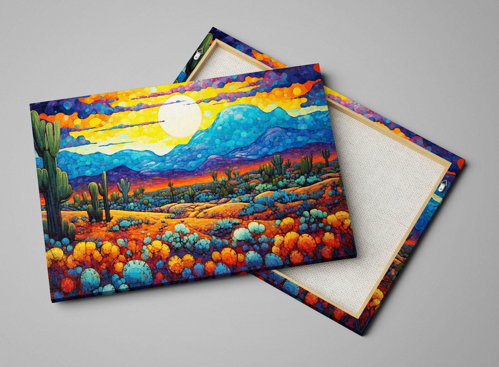 Southwest Desert Art - Vibrant Desert Landscape Painting on Large Canvas Wall Art