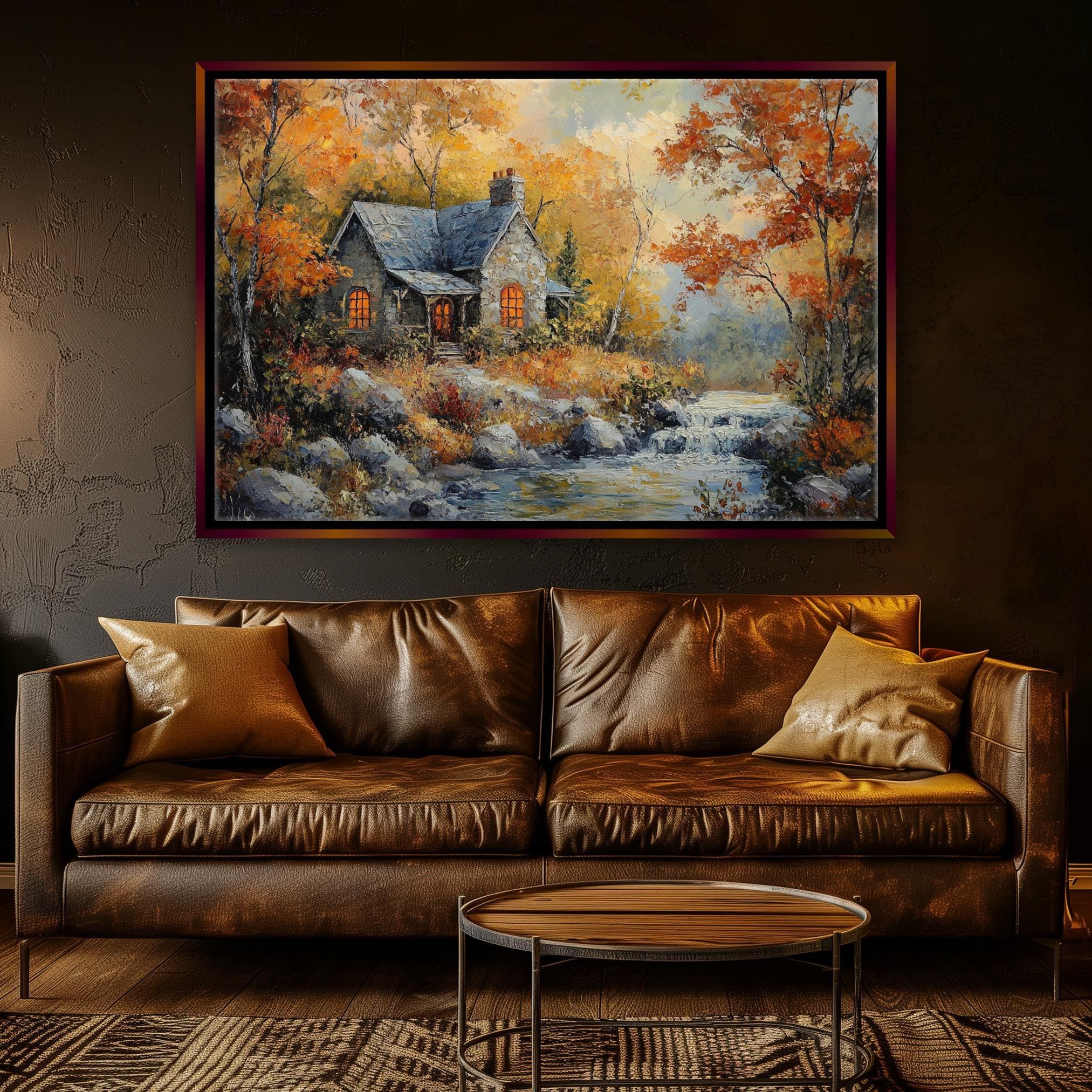 Extra Large Wall Art – Fall Landscape Art | Gallery Wrapped Canvas, Ready to Hang