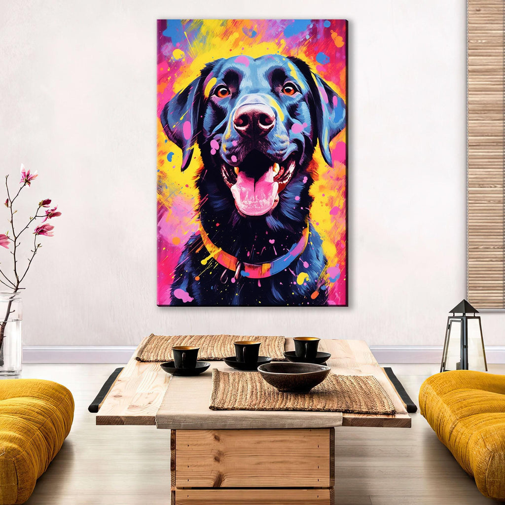 Black Labrador Canvas - Large Canvas Print With Scratch Resistant Coating & Wooden Frame Art