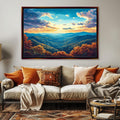 Blue Ridge Mountain Canvas - Extra Large Framed Wall Art With Fade Resistant Inks