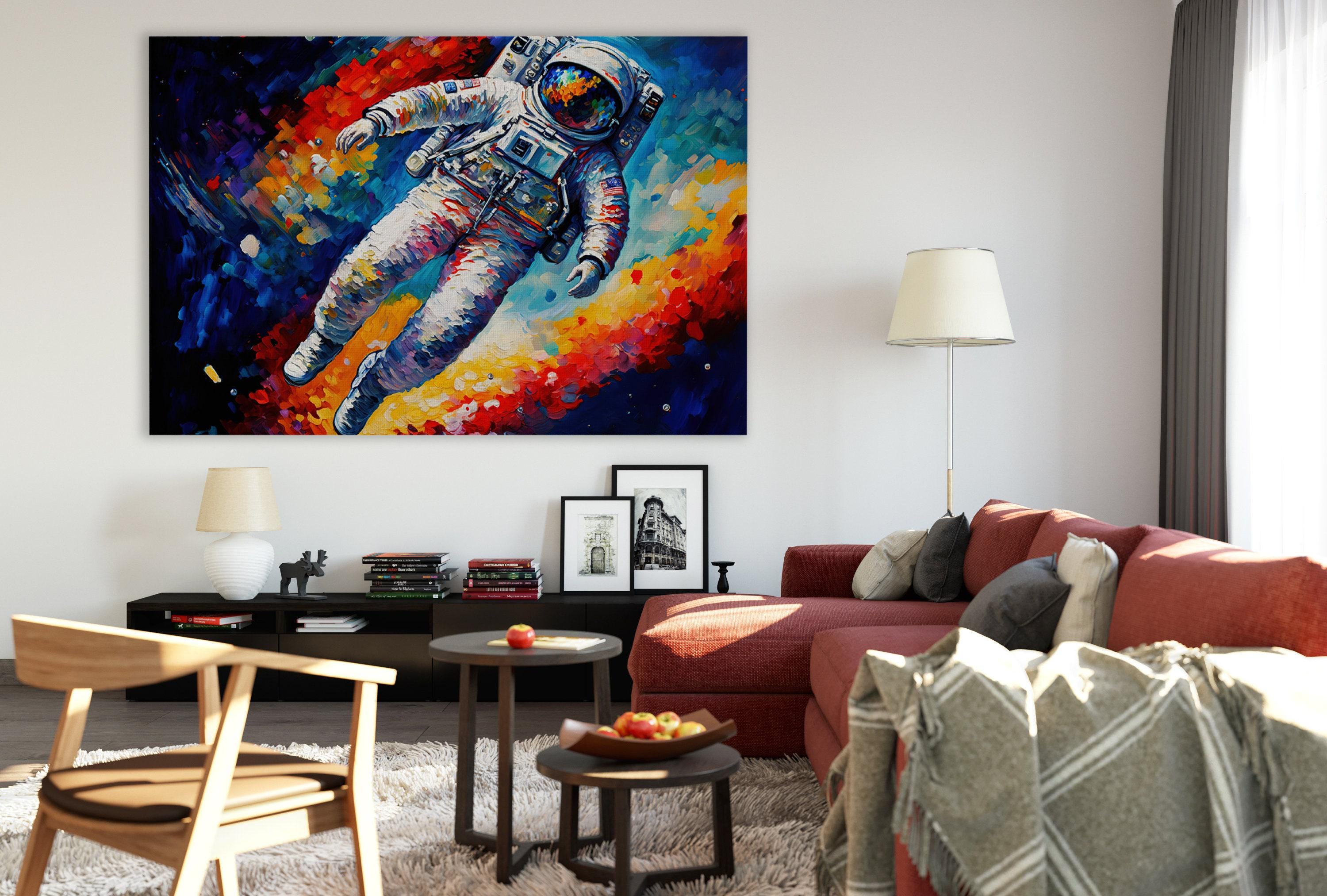 Astronaut Wall Art – Large Canvas Print | Cosmic Space Painting Decor, Ready to Hang