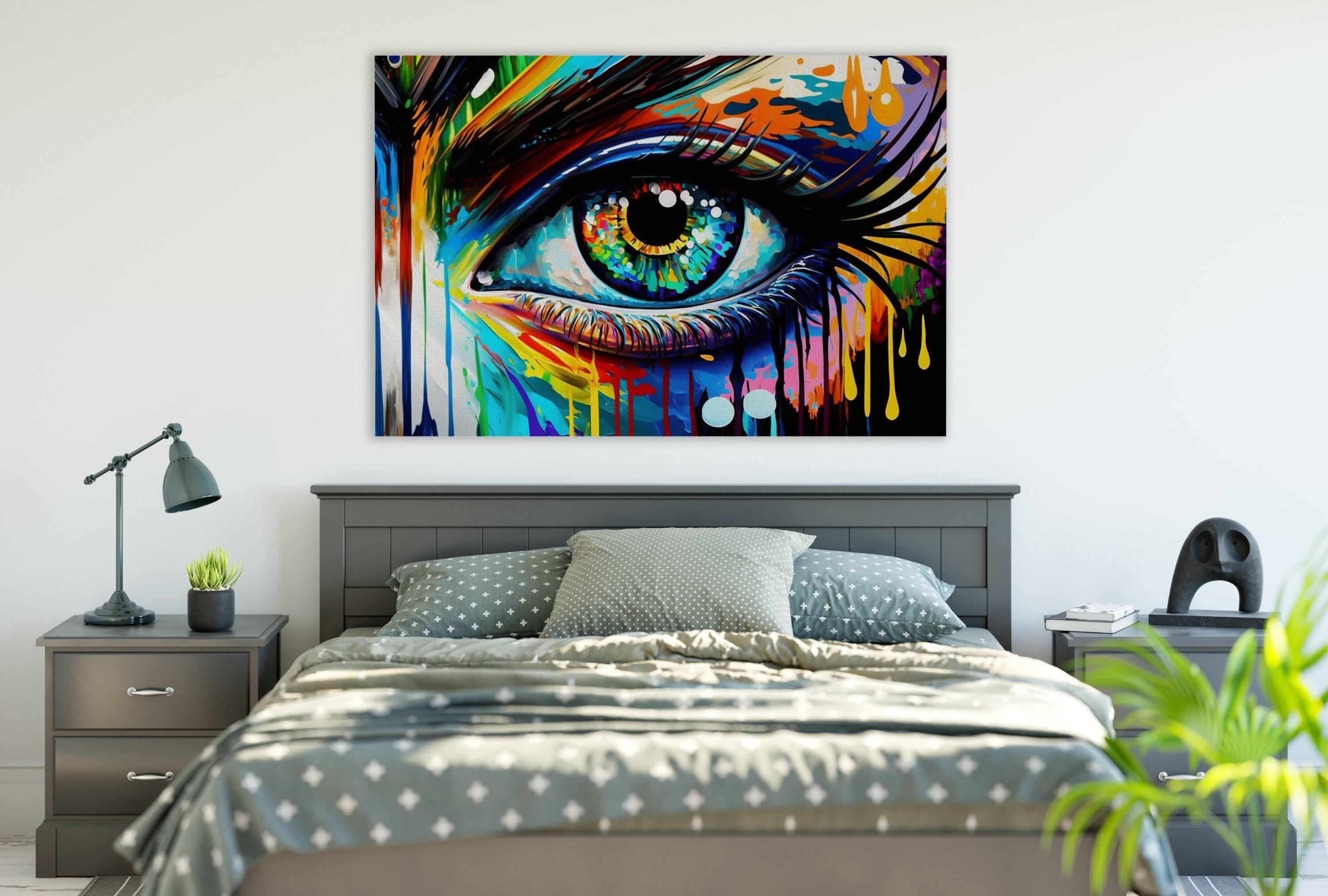Eye Wall Art - Colorful Canvas Print | Vibrant Pop Art Decor, Bold Statement
