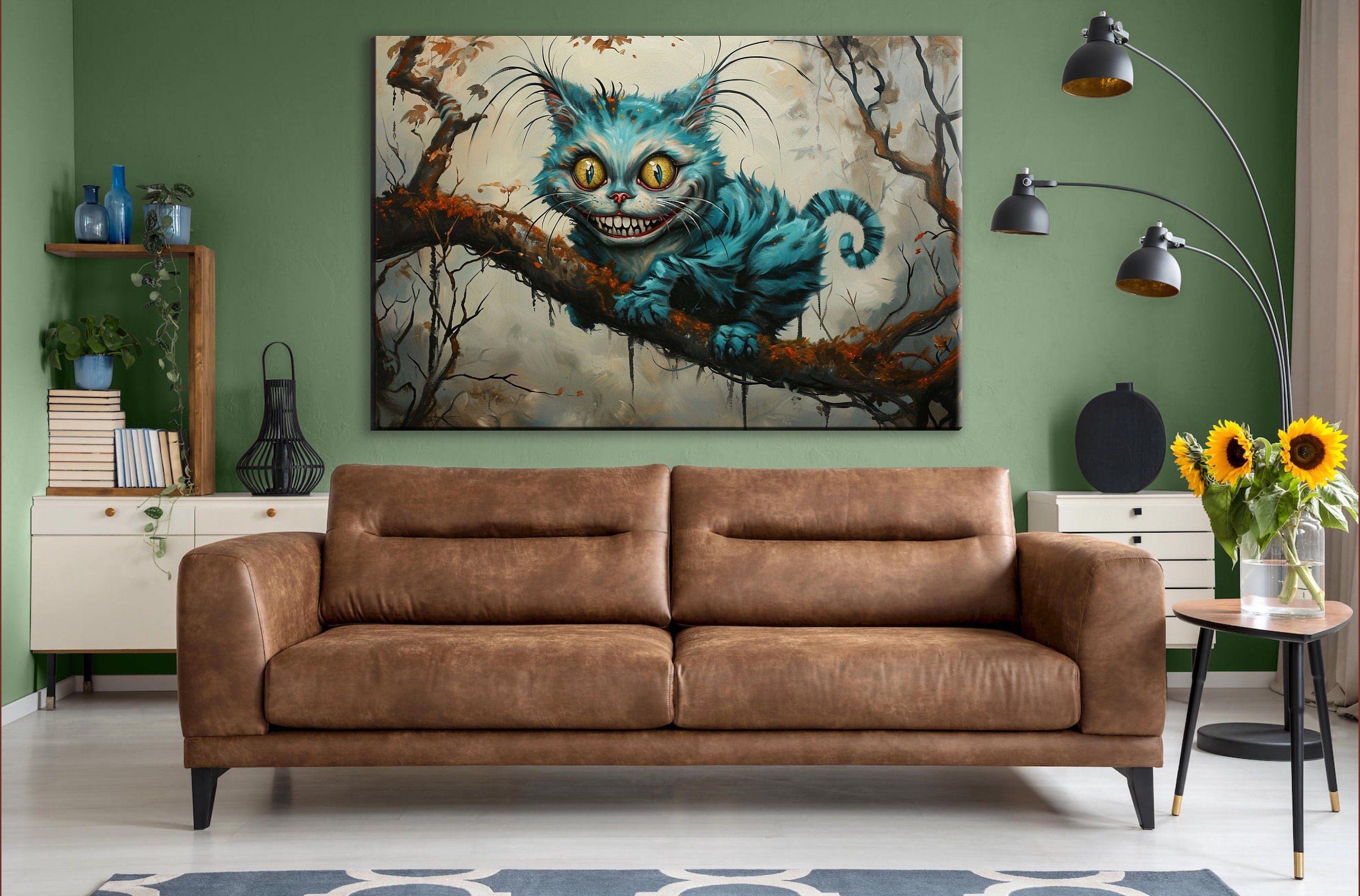 Cheshire Cat Wall Art - Gallery Wrapped Canvas Print with Scratch Resistant Coating