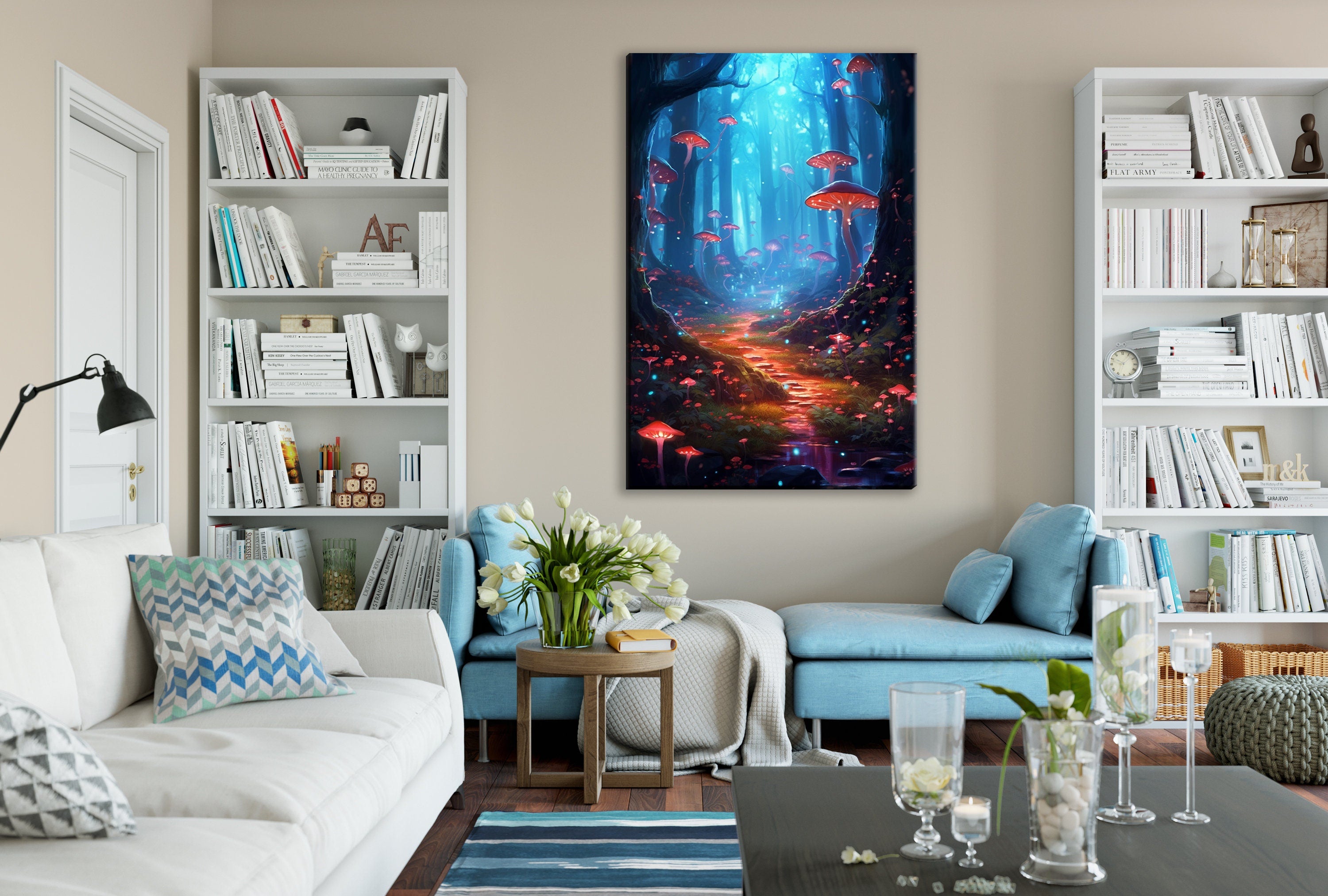 Canvas Wall Art – Enchanted Forest Print on Gallery Wrapped Canvas, Extra Large