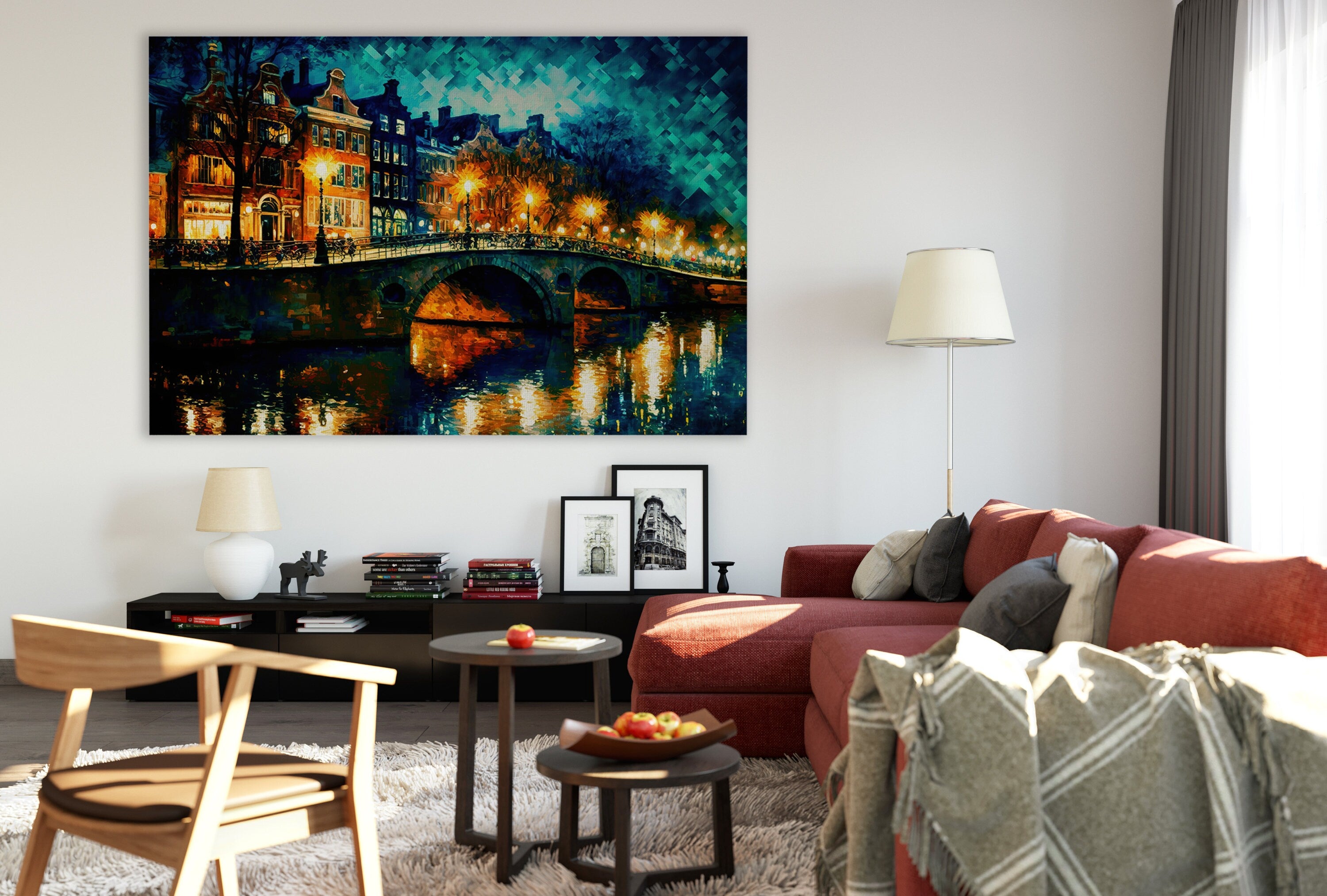 Amsterdam Canvas Art - European Cityscape Print | Bridges of Amsterdam Wall Decor