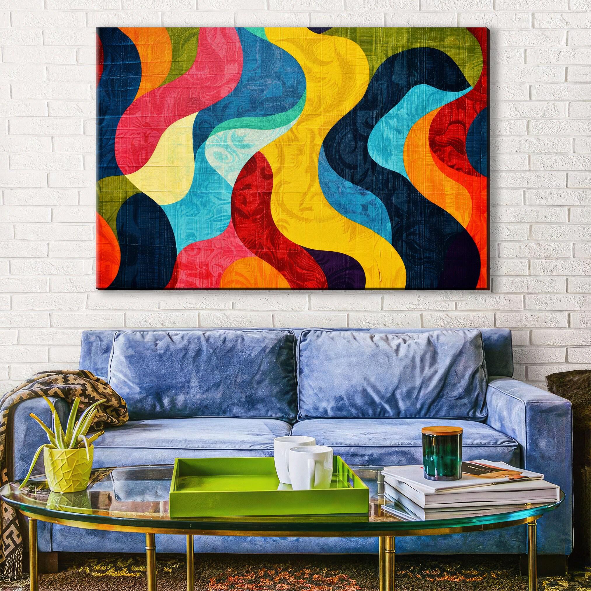 Retro Pop Art Canvas - Large Abstract Art Print | Gallery Wrapped, Ready to Hang