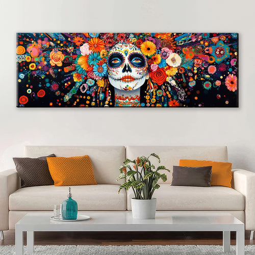 Dia de los Muertos Canvas - Panoramic Wall Art | Oversized Gallery Wrapped Latin Tradition Art