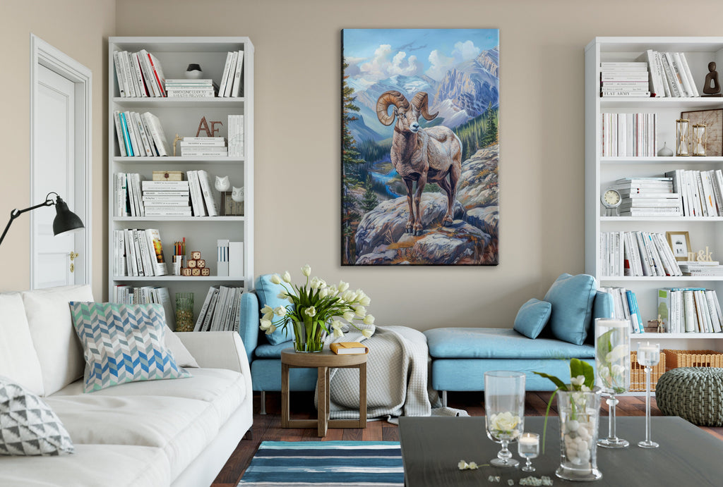 Bighorn Sheep Wall Decor – Large Wildlife Canvas Art | Ready to Hang, Gallery Wrapped Print