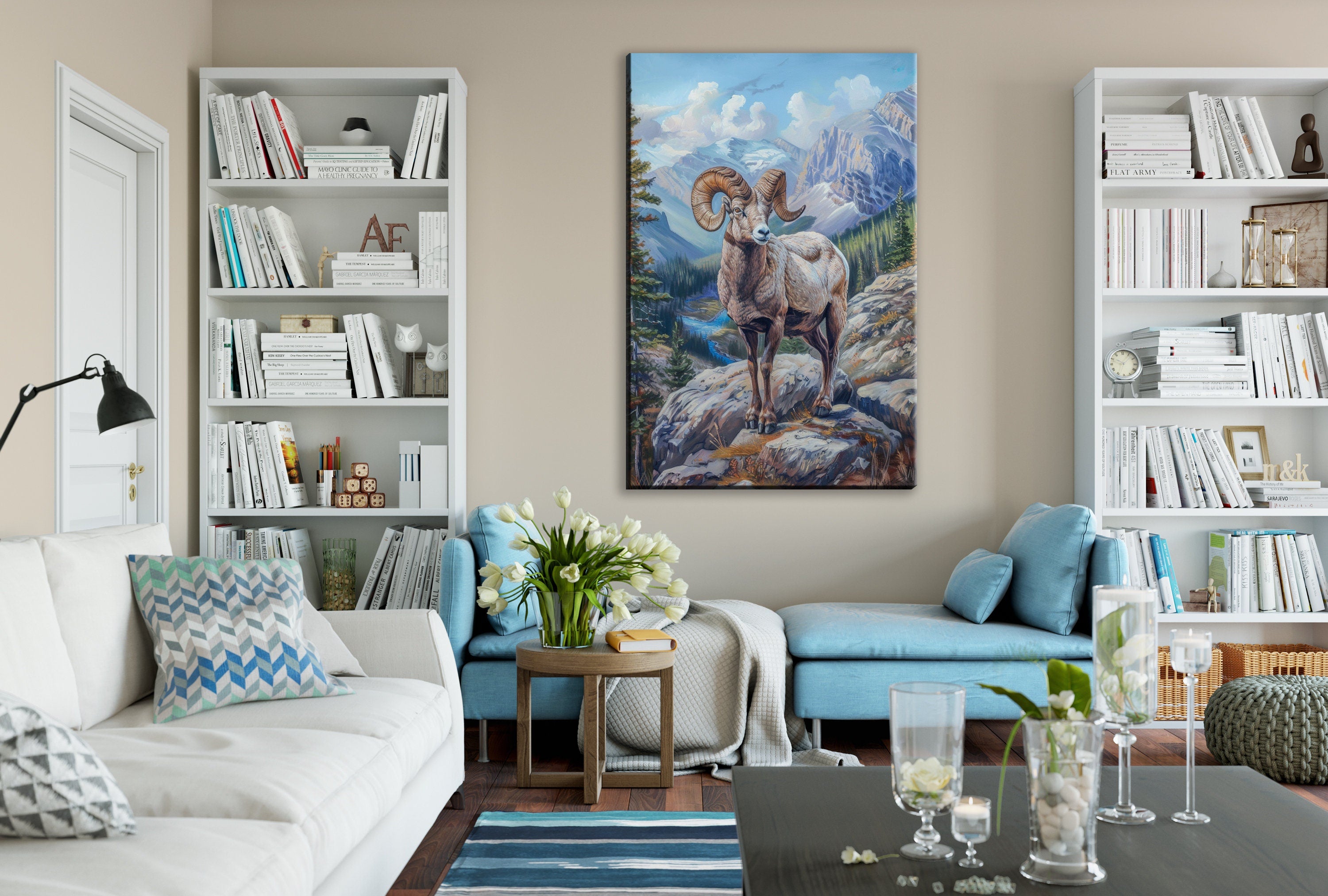 Bighorn Sheep Wall Decor – Large Wildlife Canvas Art | Ready to Hang, Gallery Wrapped Print