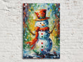 Snowman Canvas Art – Festive Holiday Wall Decor | Large Gallery Wrapped Print