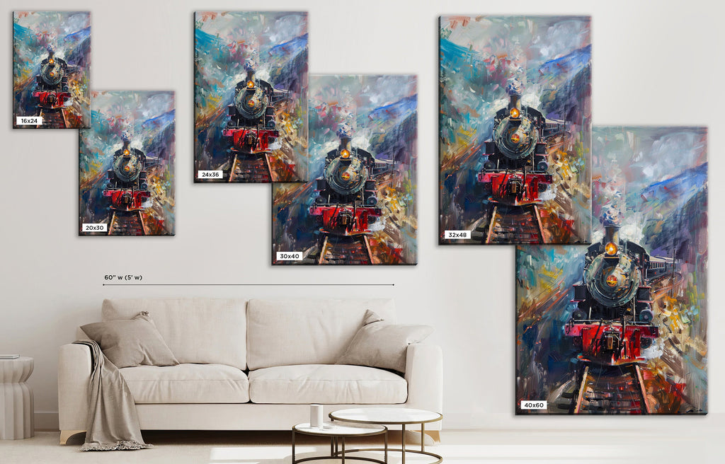 Train Wall Art – Vintage Train Canvas | Gallery Wrapped Canvas, Ready to Hang