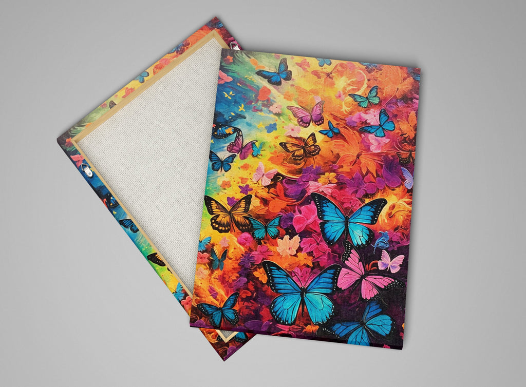 Butterflies Canvas Art - Large Colorful Nature Print | High Quality Wood Frame Canvas