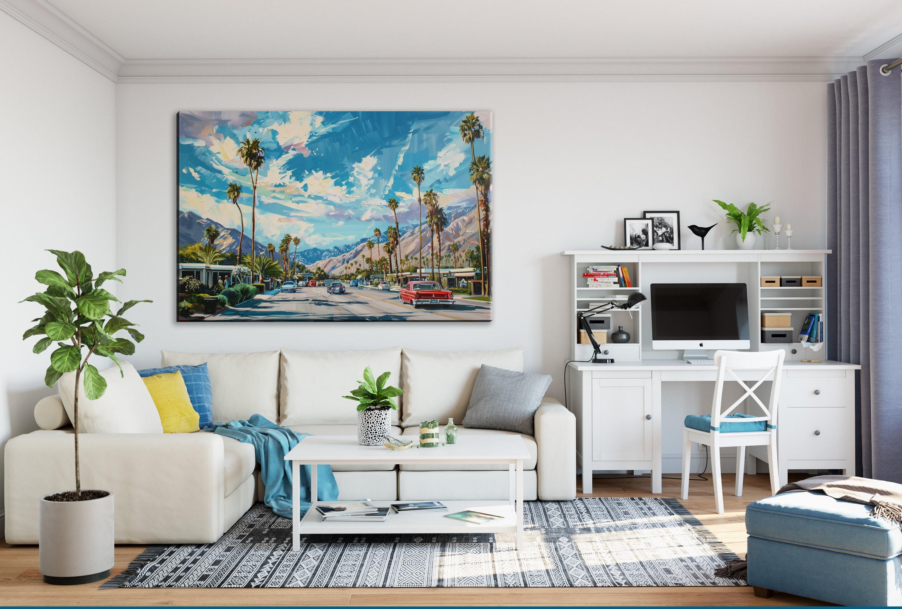 Palm Springs Canvas Art - Retro Desert Decor | Gallery Wrapped Large Wall Art Print