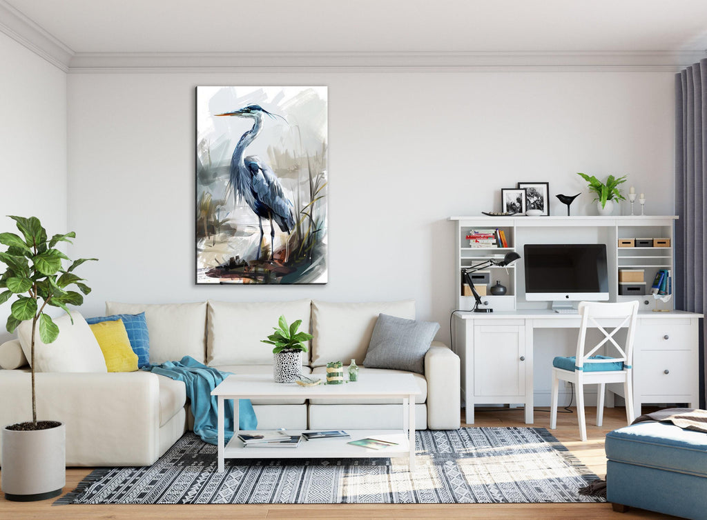 Blue Heron Wall Art – Large Canvas Art | Gallery Wrapped Canvas Print