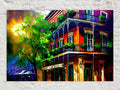 New Orleans Canvas Art – French Quarter Painting | Bourbon Street Balcony Decor