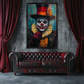 Sinister Clown Wall Art – Frightening Halloween Canvas Print | Extra Large Gallery Wrapped Canvas