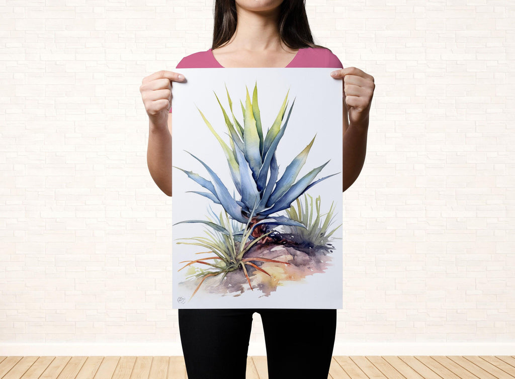 Desert Oasis: Southwest Agave Botanical Print, Giclee Print on Canvas, Artist Paper, Watercolor Paper, Available in Extra Large Sizes