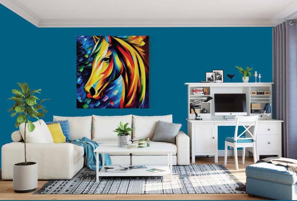 Colorful Horse Canvas | Vibrant Wall Art - Oil Painting Reproduction, Gallery Ready