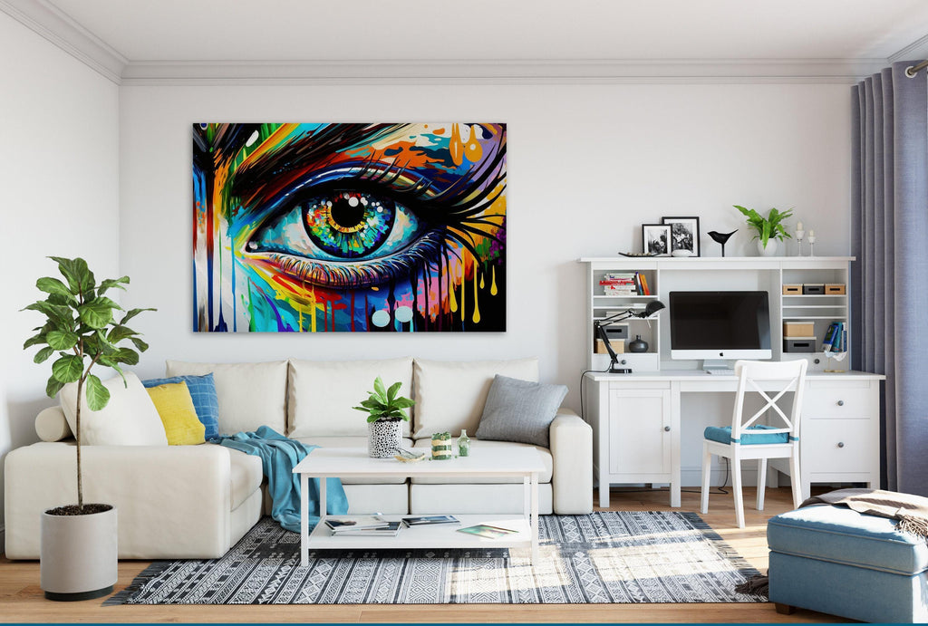 Eye Wall Art - Colorful Canvas Print | Vibrant Pop Art Decor, Bold Statement
