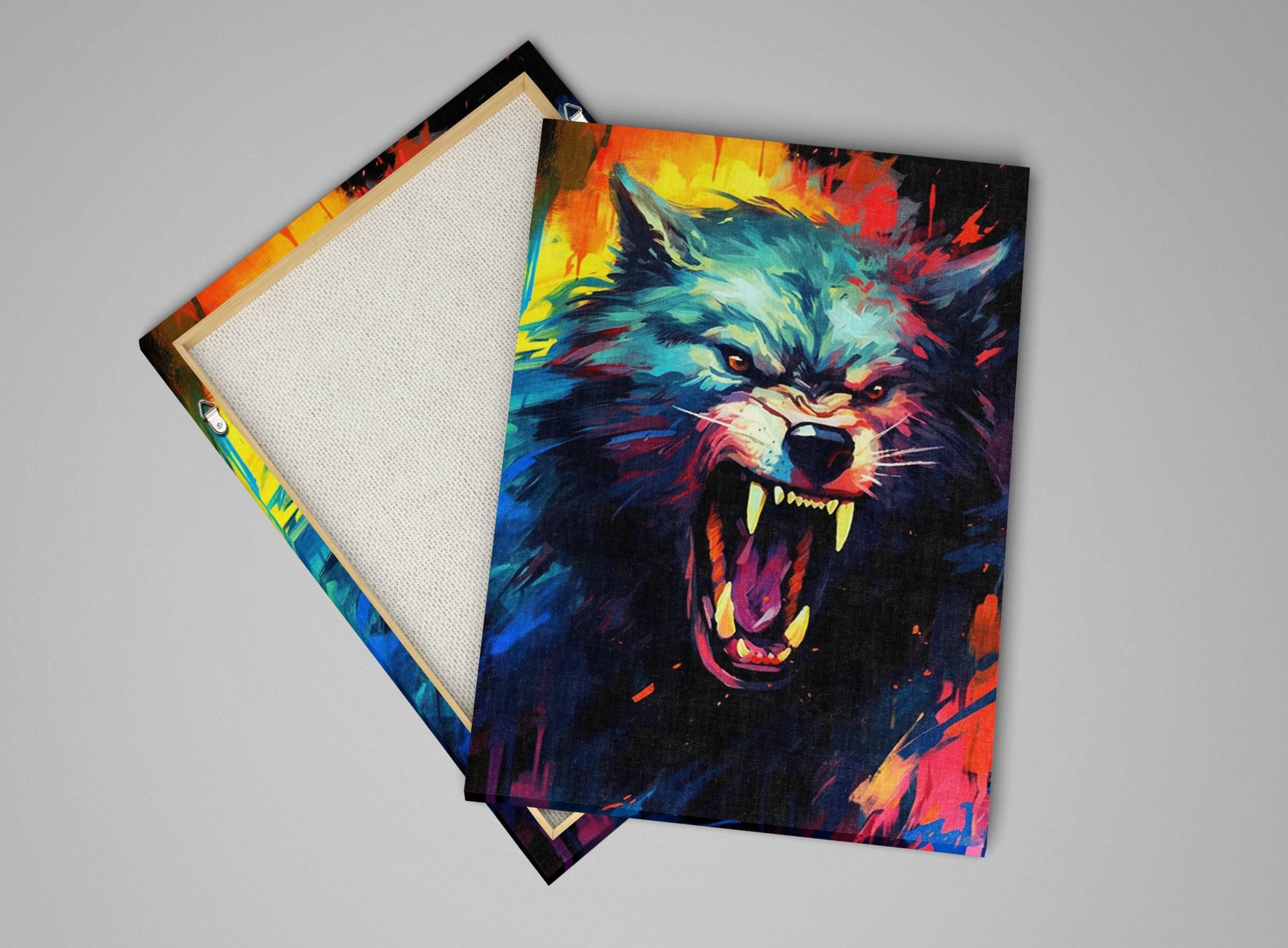 Werewolf Halloween Wall Art | Large Spooky Canvas Print – Full Moon Horror-Themed Wall Decor