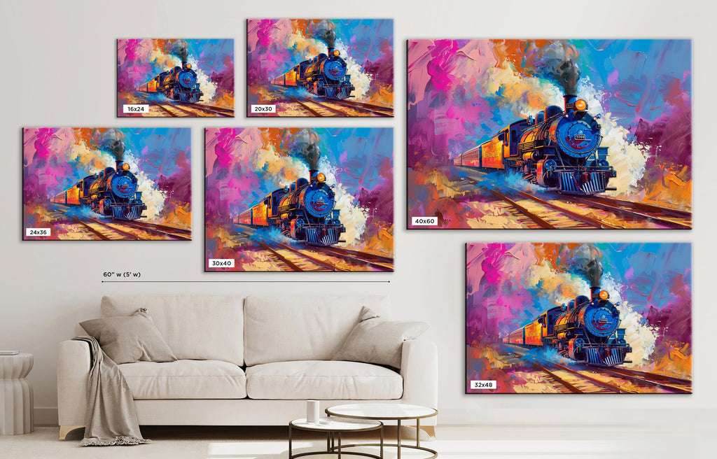 Locomotive Pop Art – Vintage Train Canvas | Gallery Wrapped Artist Print