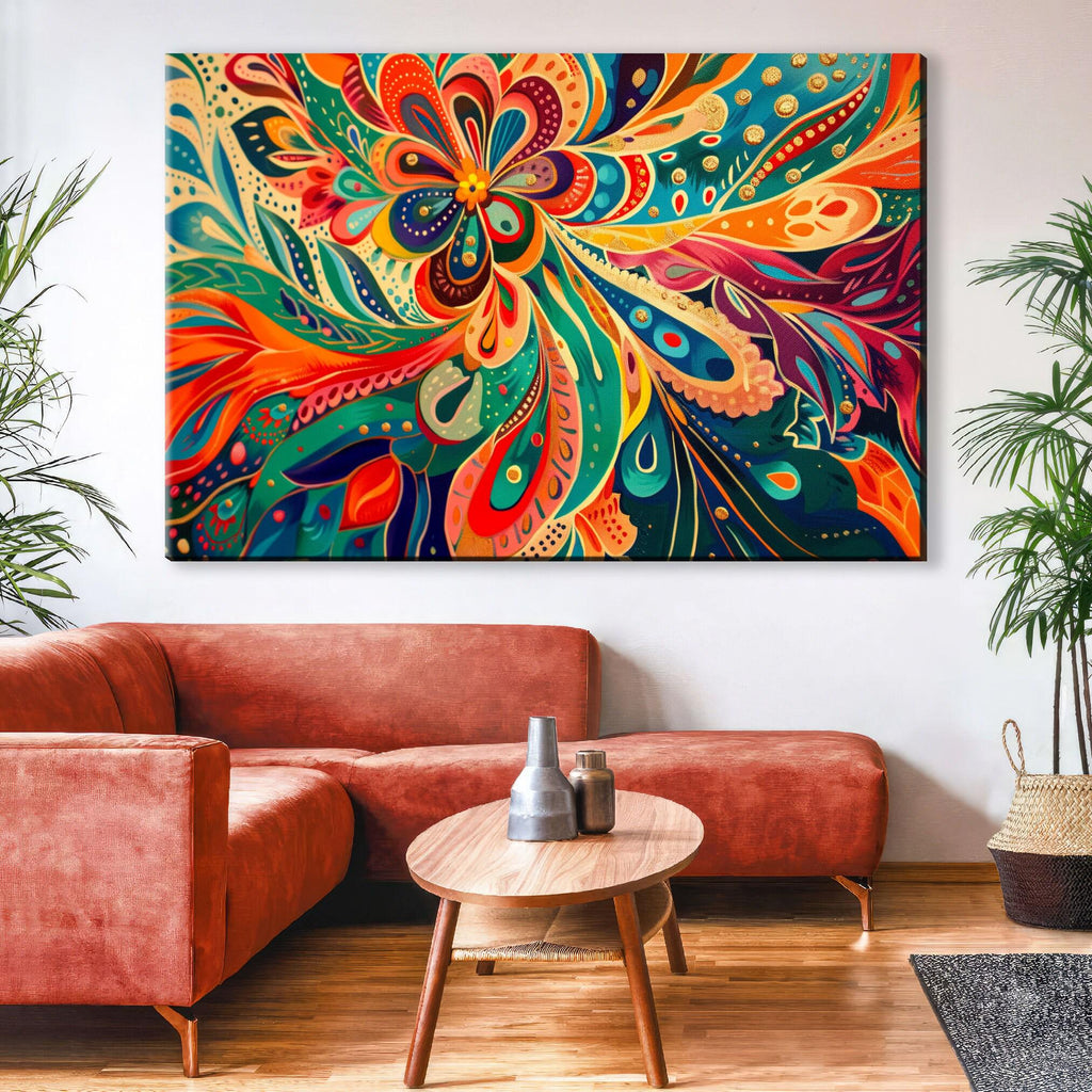 Boho Abstract Art - Extra Large Canvas Giclée Print | Modern Bohemian Decor