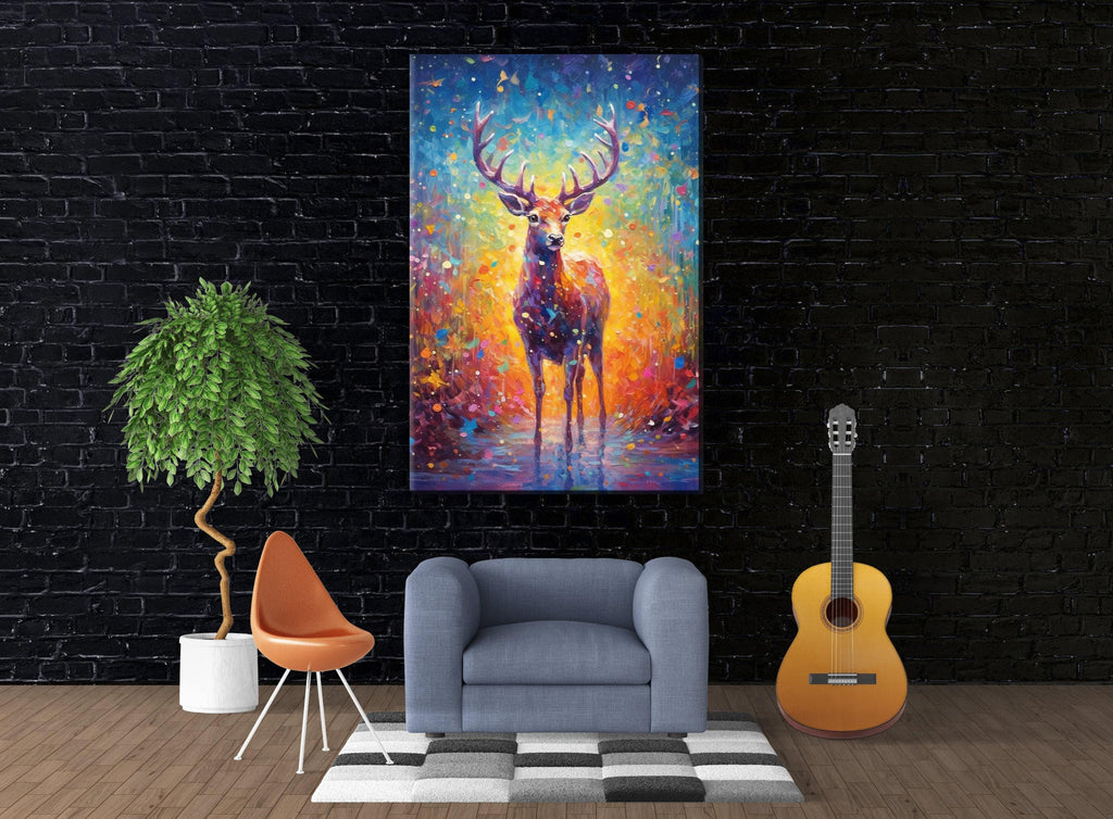 Baby Christmas Reindeer - Festive Reindeer Art on Gallery Wrapped Canvas for Holiday Wall Decor