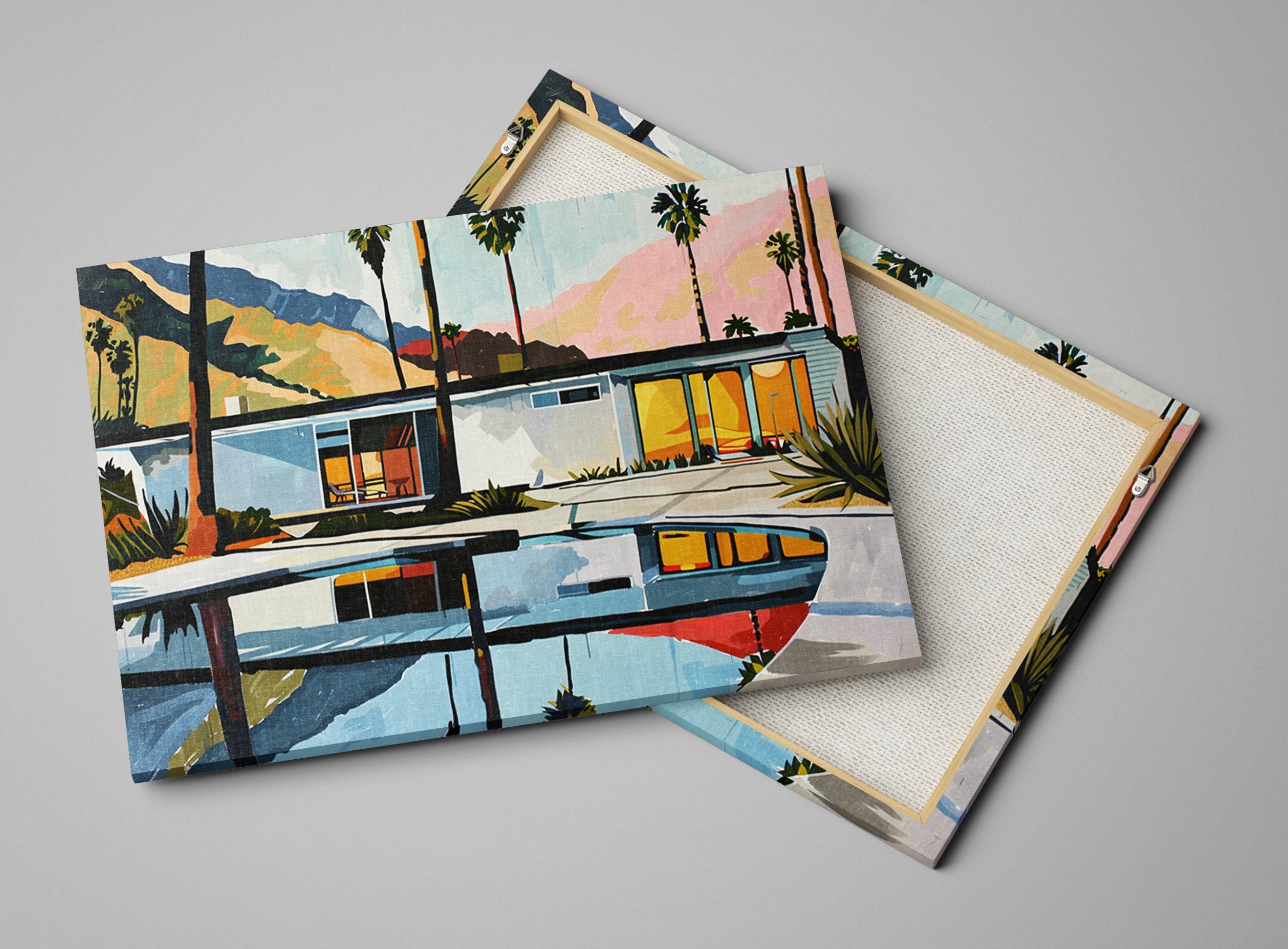 Retro Palm Springs Art - Mid-Century Modern Print | Gallery Wrapped Canvas Ready to Hang