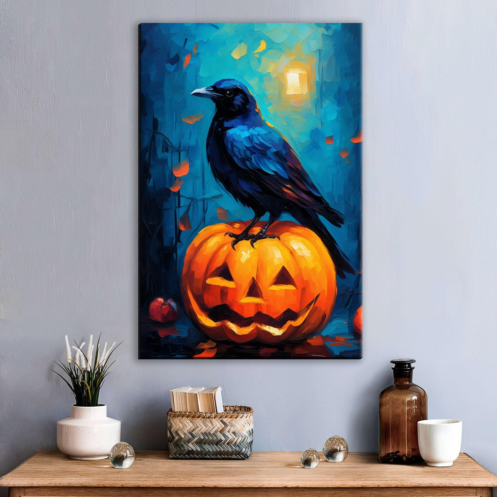 Halloween Pumpkin Canvas - Jack O Lantern Art | Large Gallery Wrapped Print