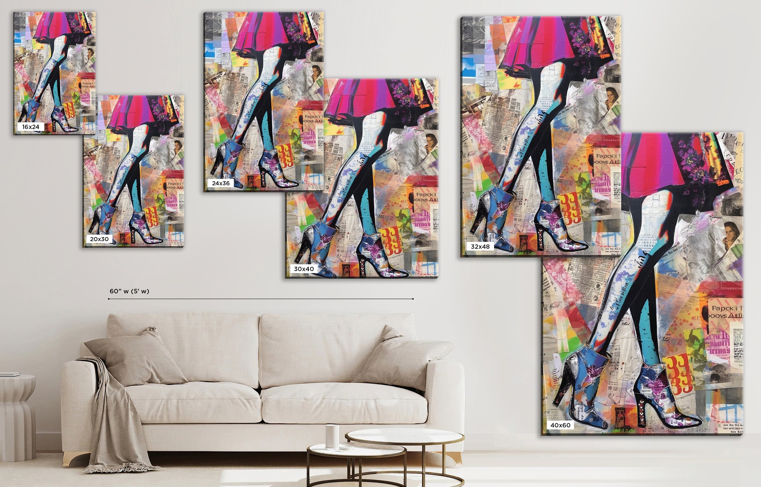 Pop Art Canvas Featuring Woman Legs Art | Stylish Heels & Feminine Beauty Decor