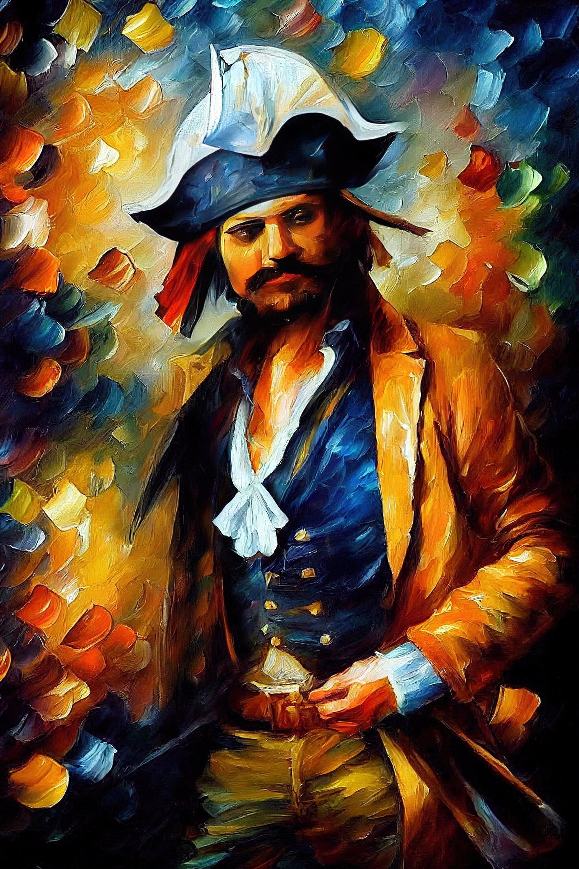 Pirate Canvas Wall Art – Colorful Oil Painting Print With Scratch Resistant Coating