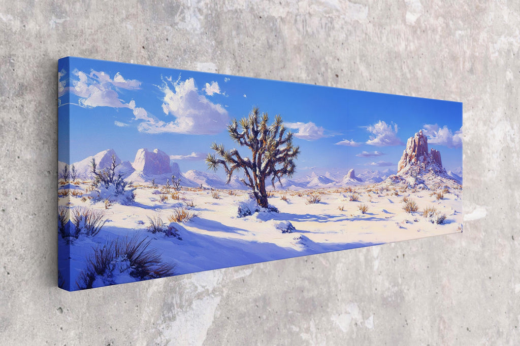 a painting of a desert scene with a joshua tree