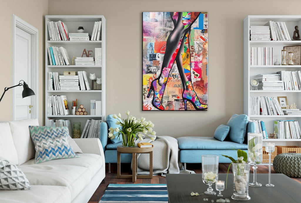 Woman Legs Canvas - Large Canvas Wall Art | Modern Collage Fashion Decor