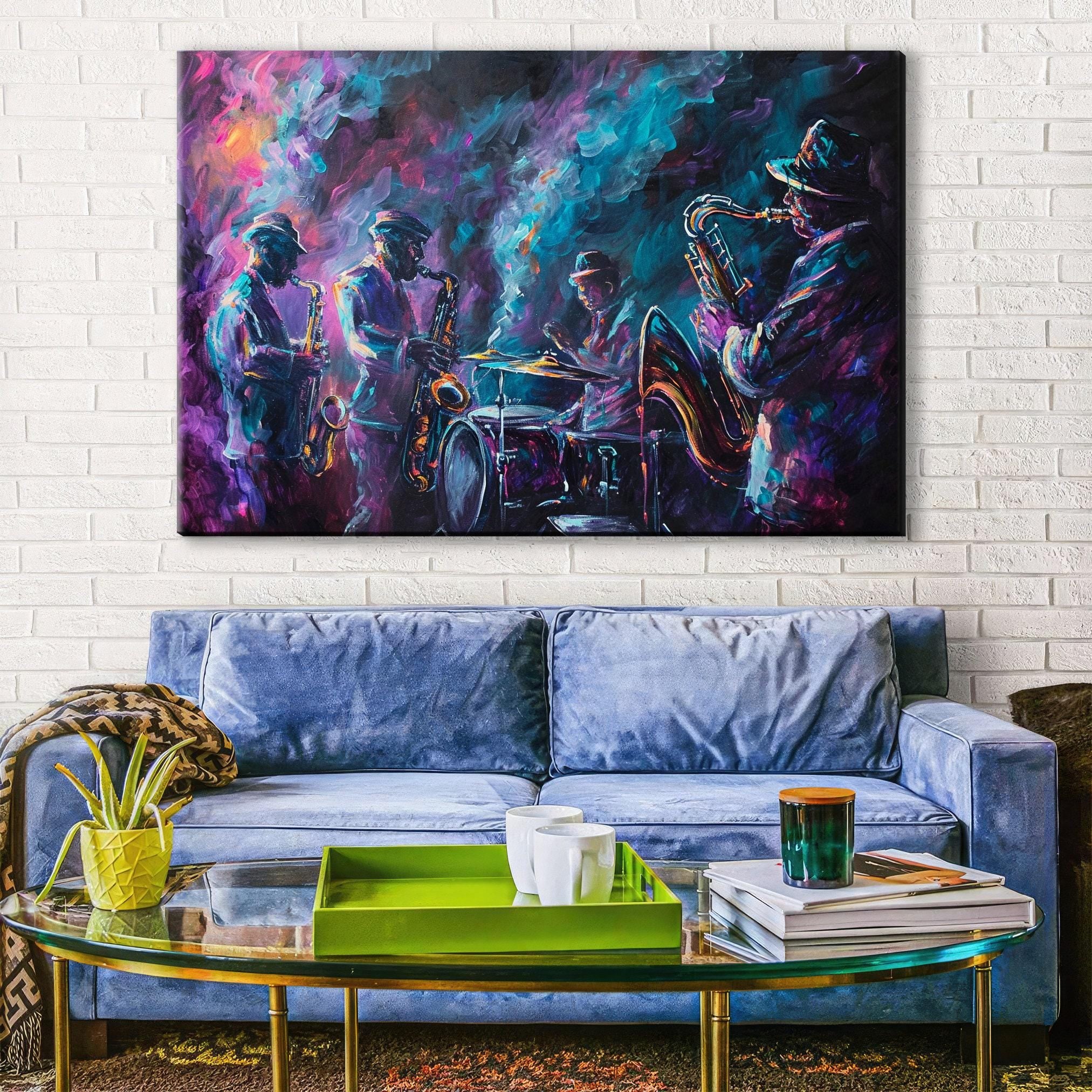 Jazz Wall Art – Abstract Jazz Canvas | Extra Large Gallery Wrapped Canvas Print