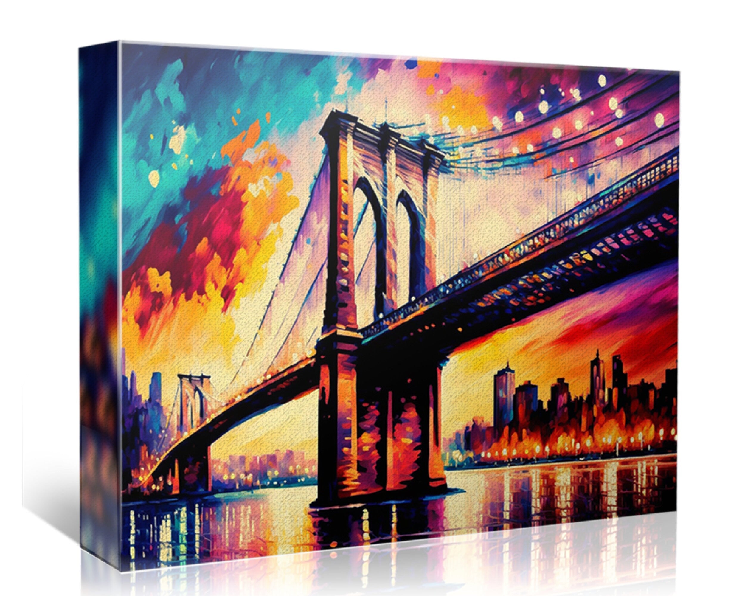 Brooklyn Bridge Canvas - Large NYC Wall Art | Urban Cityscape Decor