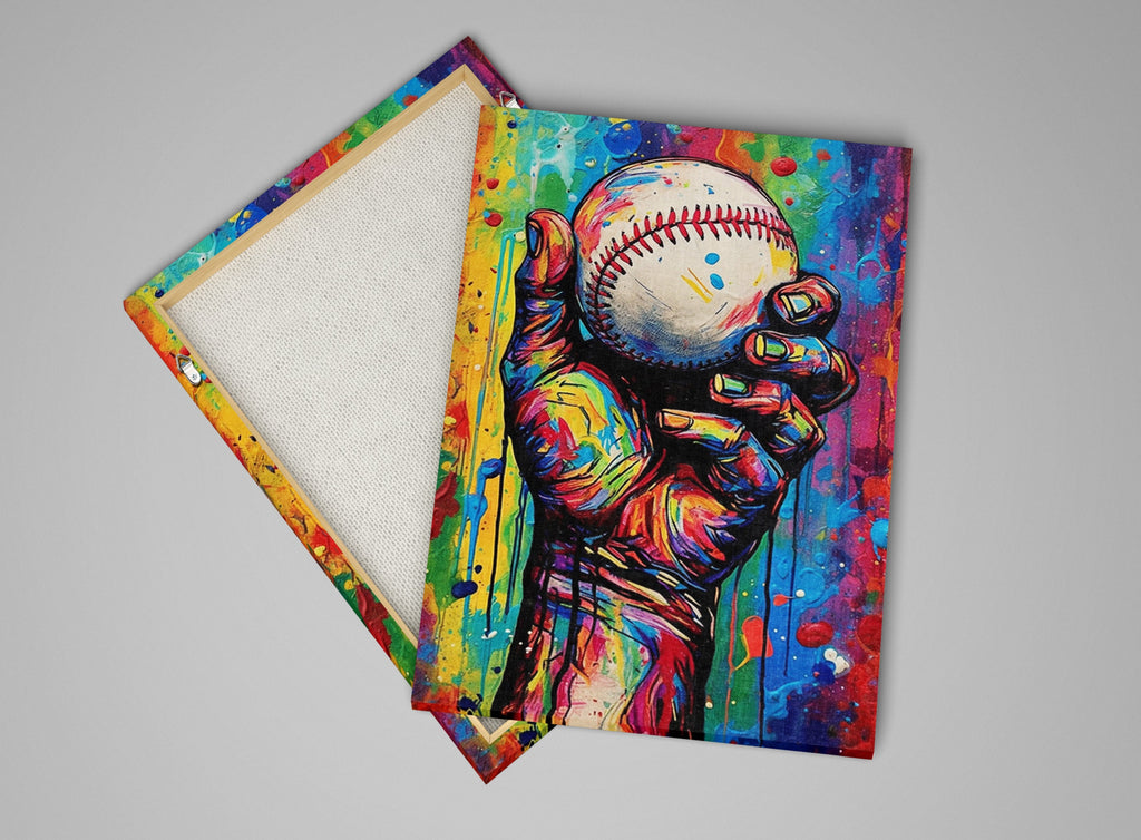 Baseball Canvas Art - Hand Holding Baseball Print | Classic Sports Wall Decor
