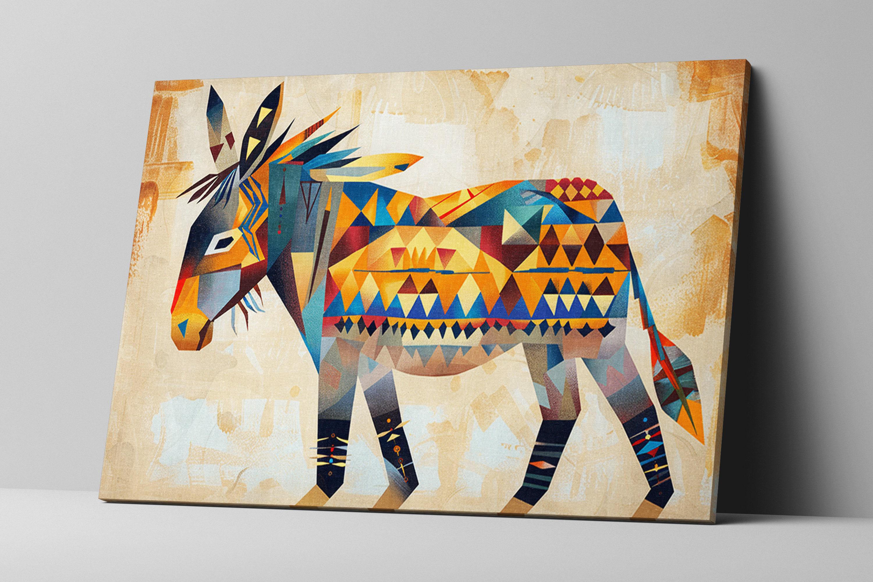 Native American Canvas Art – Large Gallery Wrapped Canvas Featuring Desert Donkey Print