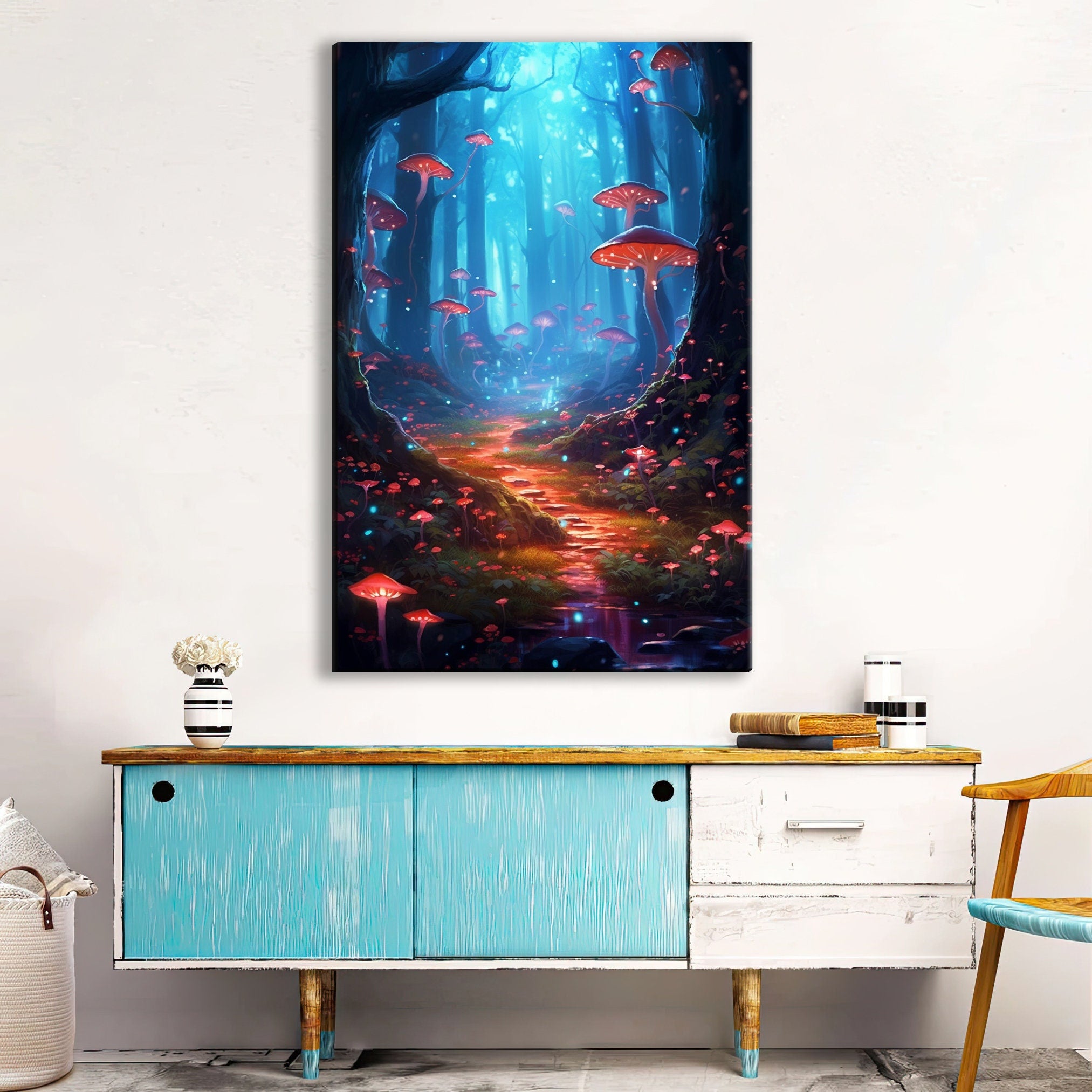 Canvas Wall Art – Enchanted Forest Print on Gallery Wrapped Canvas, Extra Large