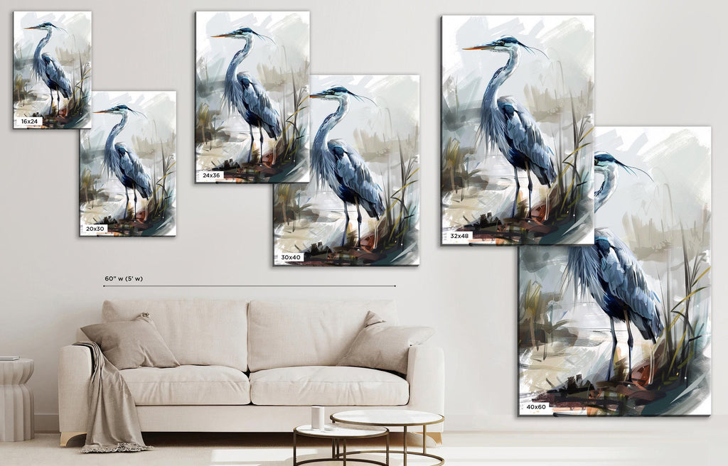Blue Heron Wall Art – Large Canvas Art | Gallery Wrapped Canvas Print