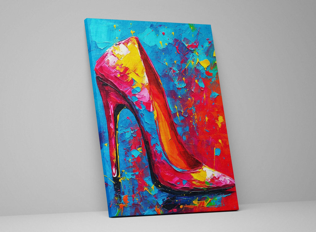 High Heels Canvas Art – Colorful Pop Art Print on Large Gallery Ready Canvas